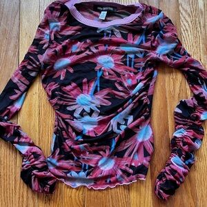 Floral mesh top